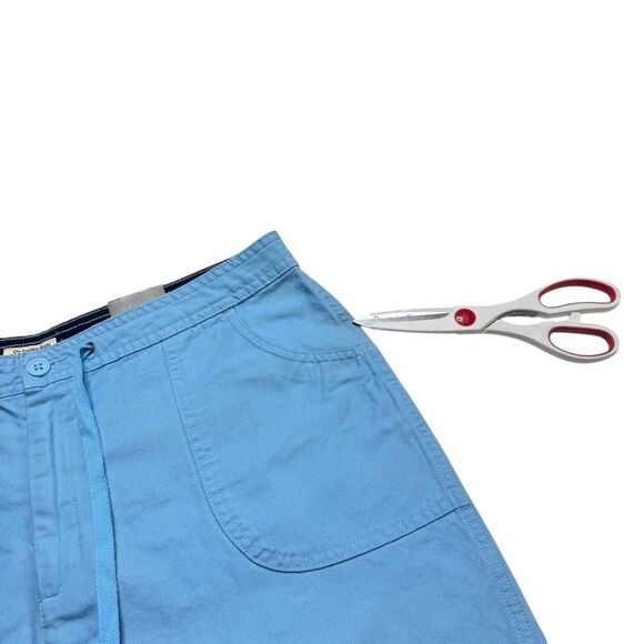 St John’s Bay Cotton Denim Shorts Flap Back Pockets Island Blue Sz 16 NWT - Picture 3 of 12